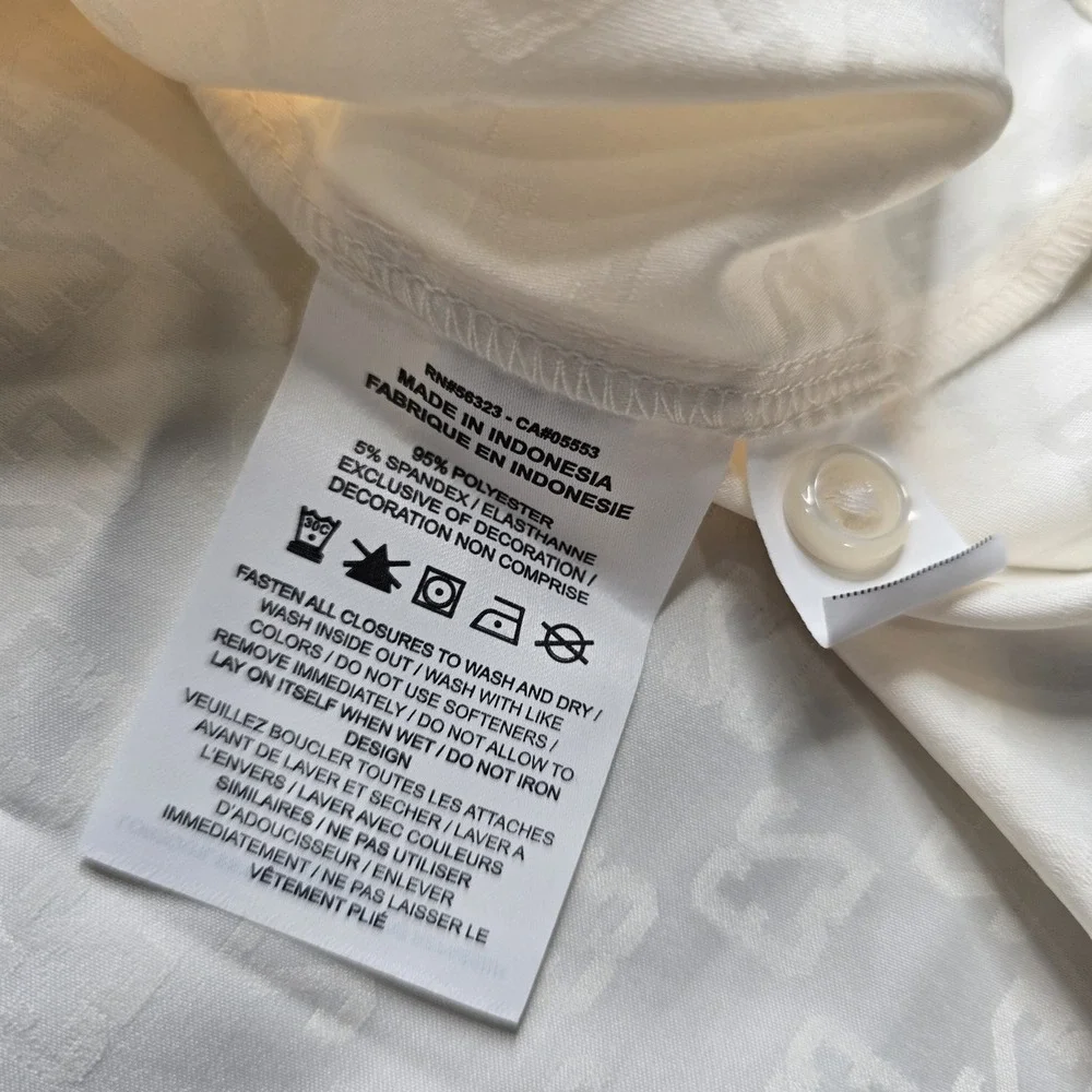 Nike Jordan 23 Monogram Shirt Mens 3XL Cream Button-Up DX9681-110